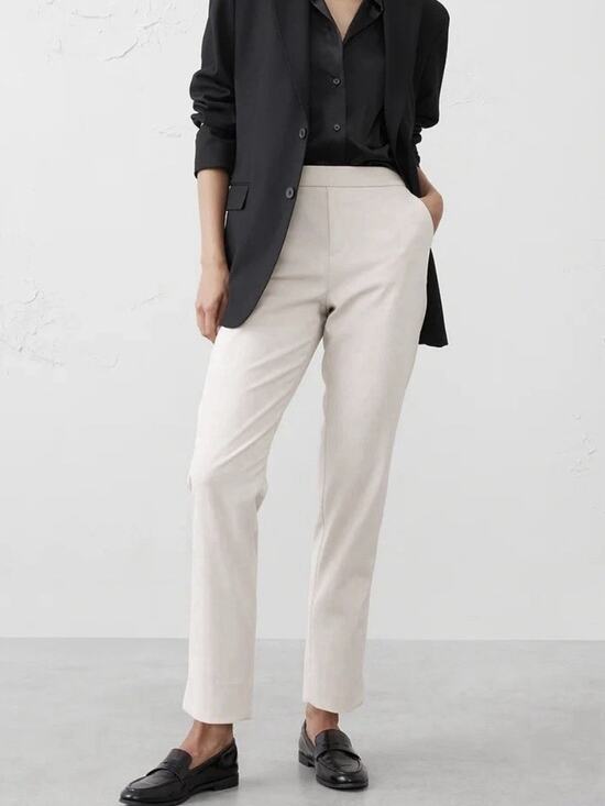 Banana Republic Pants - NWT Banana Republic Hayden Pant Women Sz 14 Cream High Rise Tapered Office Work